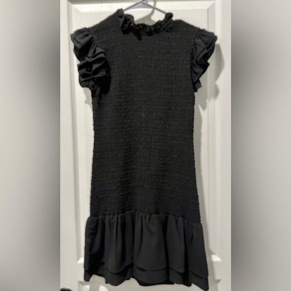 French Connection Flutter Sleeve Verona Smocked Crepe Mini Bodycon Dress - Picture 2 of 11